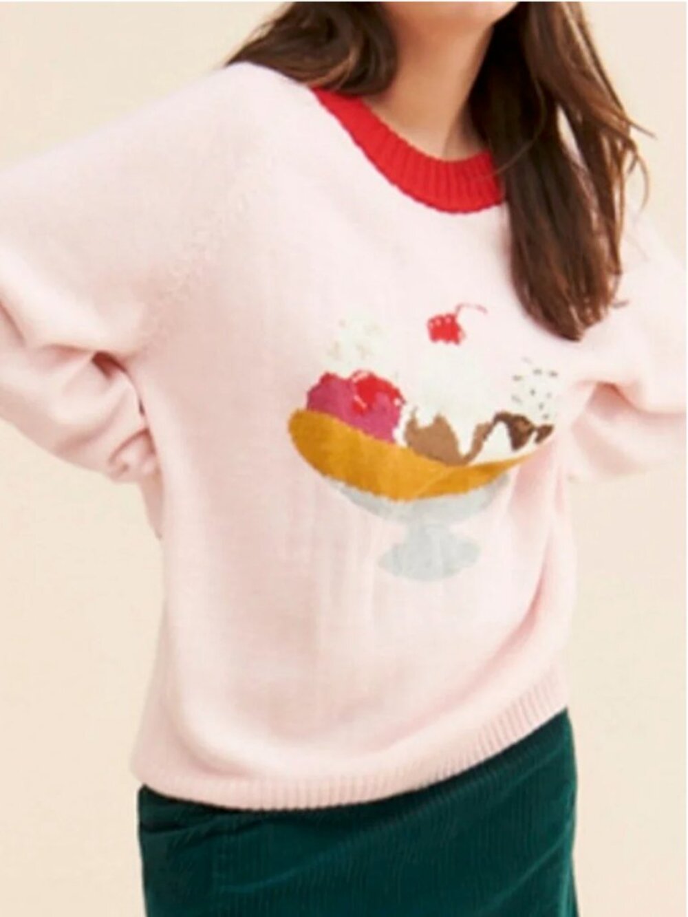 Anthropologie Rachel Antonoff Ice Cream Light Pink Alpaca Blend Sweater size M